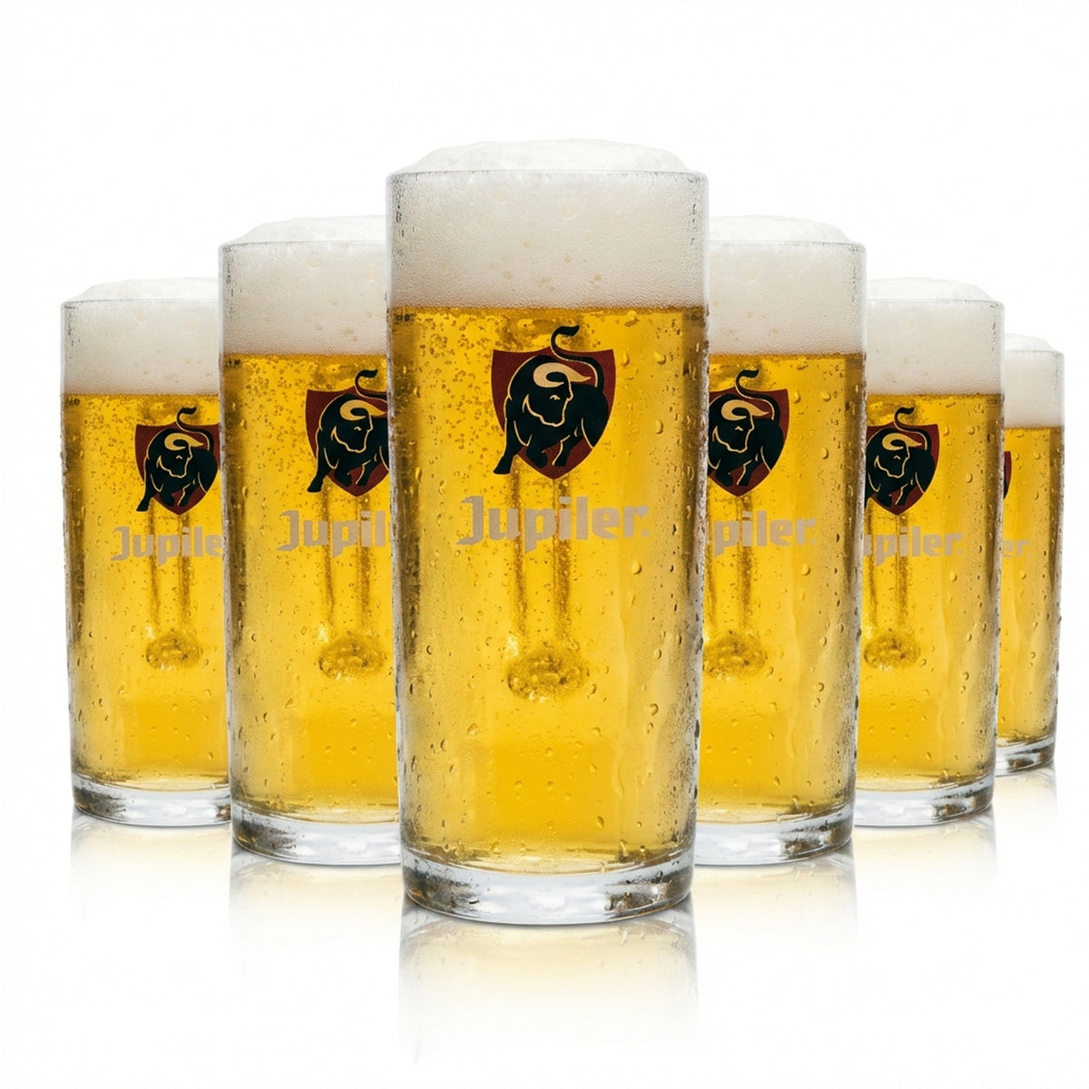 6x Jupiler 0.5L beer mug glasses Belgium Belgique Beer Jug