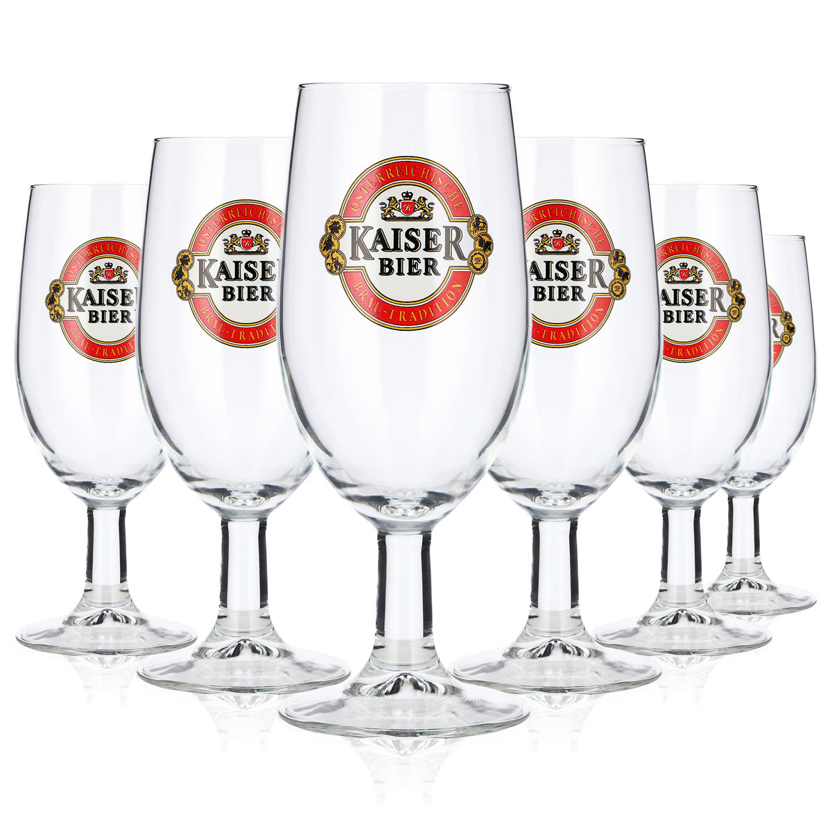 6 Kaiser Beer Glasses, 0.26 L, Goblet-Style