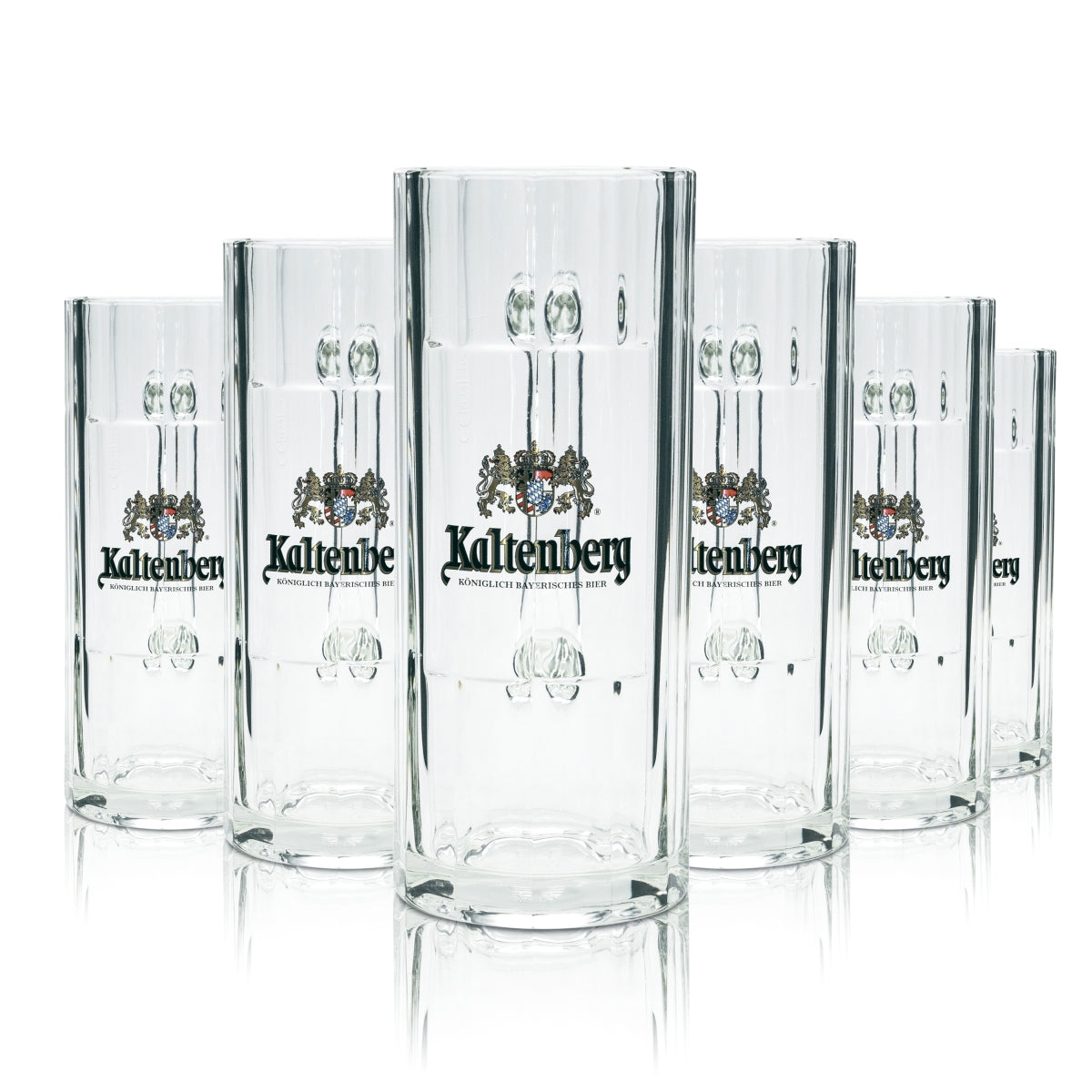 6x Kaltenberg beer glass 0.5l mug Wallenstein Sahm Seidel glasses tankard