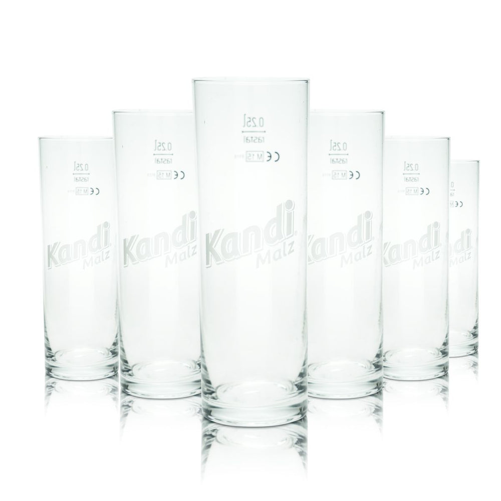 6x Kandi malt beer glass 0,25l Willi mug malt beer bar glasses set brewery