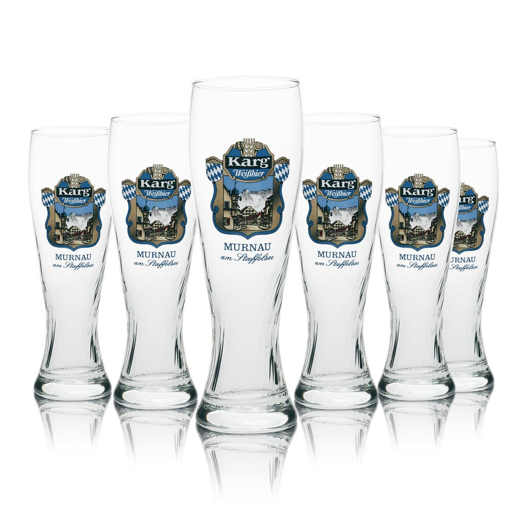 6x Karg beer glass 0.5l wheat beer Murnau