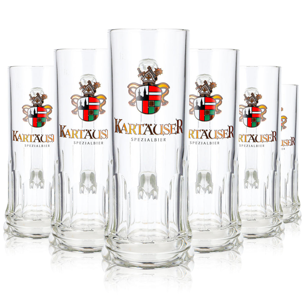 6 Kartäuser Beer Glasses, 0.5 L Rastal Seidel Classic Beer Mug (Set of 6)