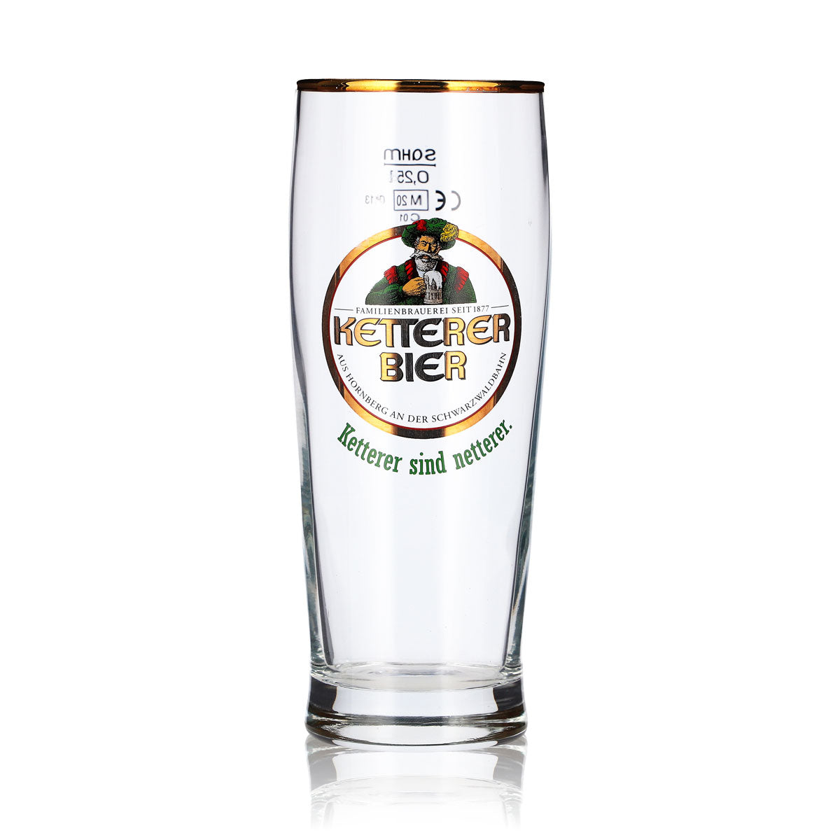 6 Ketterer Beer Glasses, 0.25 L, Gold-Rimmed "Sahm Trumpf" Beer Glasses – View 2