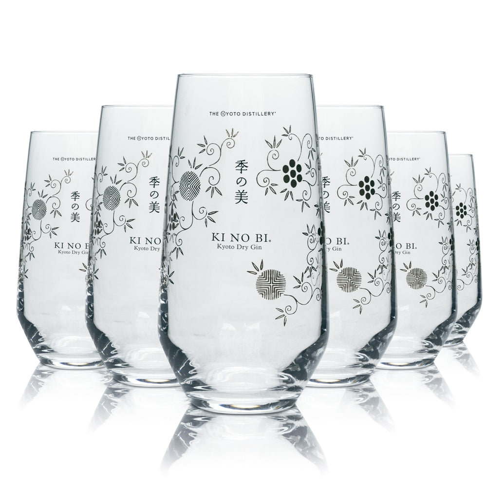 6x Ki No Bi Gin Glass 0.3l Long Drink Glasses Kyoto Japan Cocktail Dry Gastro Bar