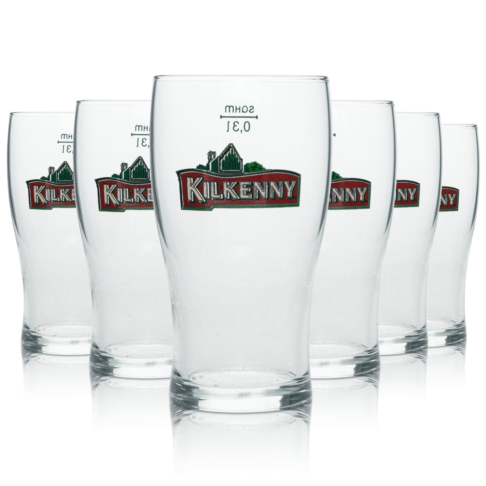 6x Kilkenny Beer Glass Long Drink 300ml sahm