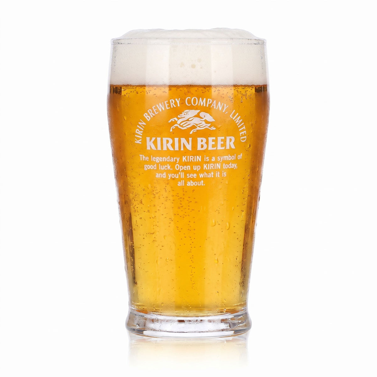 6 Kirin Ichiban Beer Glasses, 0.17 L, White Logo – View 2