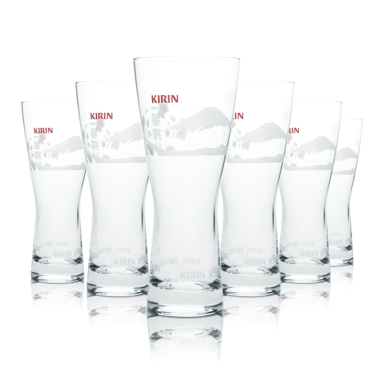6x Kirin Ichiban Beer Glass 0.25l Goblet Cup Tulip Glasses Japan Beer Half Pint