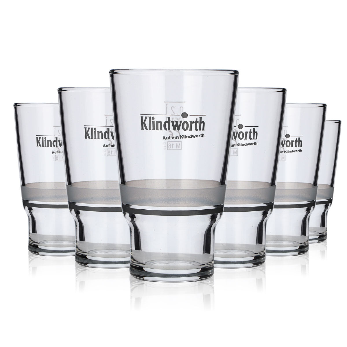 6x Klindworth Glass 0.2l Willi Beaker Glasses Set Stackable Juice Mineral Water Lemonade