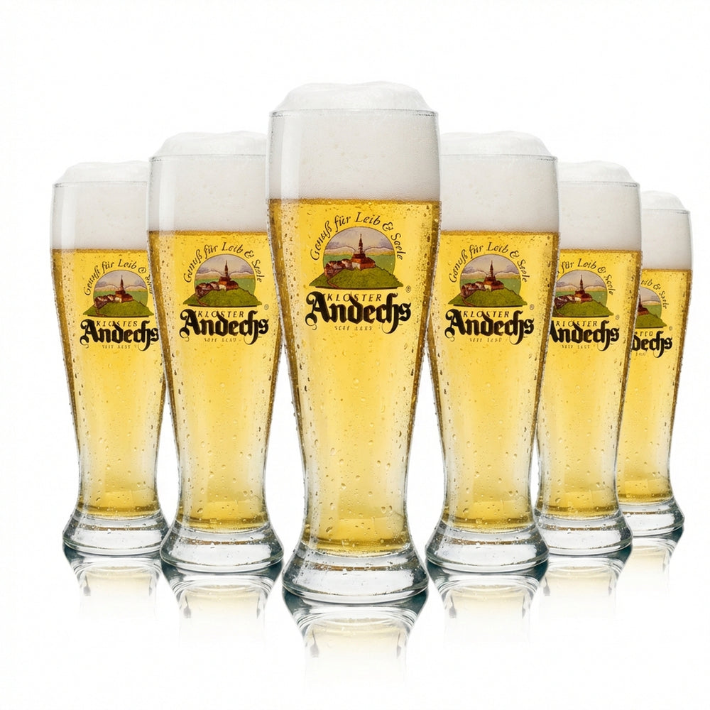 6x Andechs monastery beer glass 0.5l wheat beer