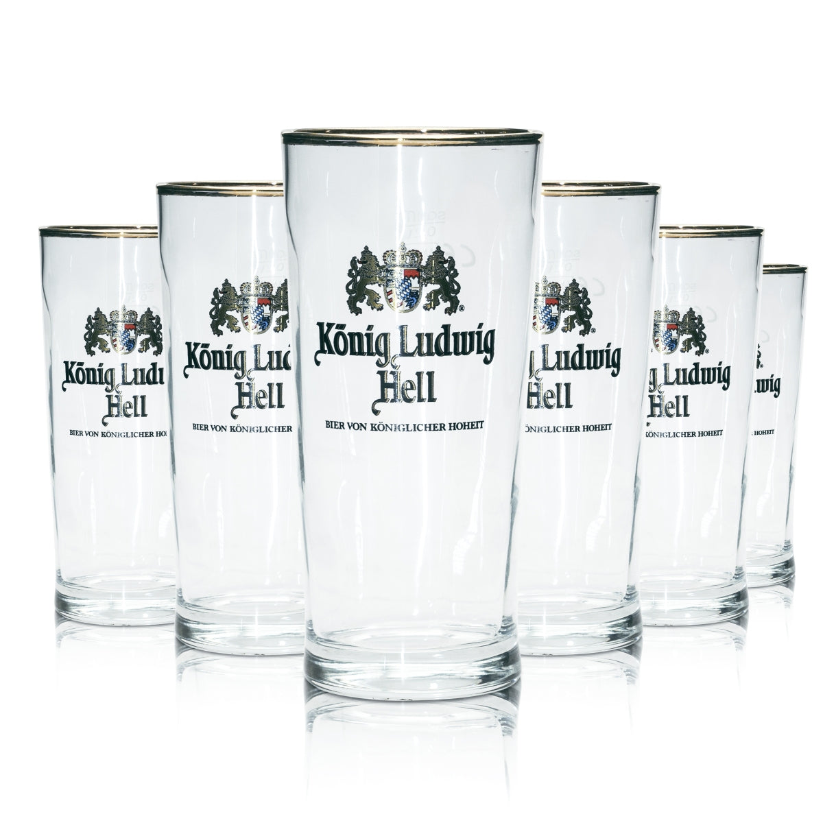 6x King Ludwig Beer Glass 0.2L Willi Mug Germania Relief Sleeping Glasses Beer