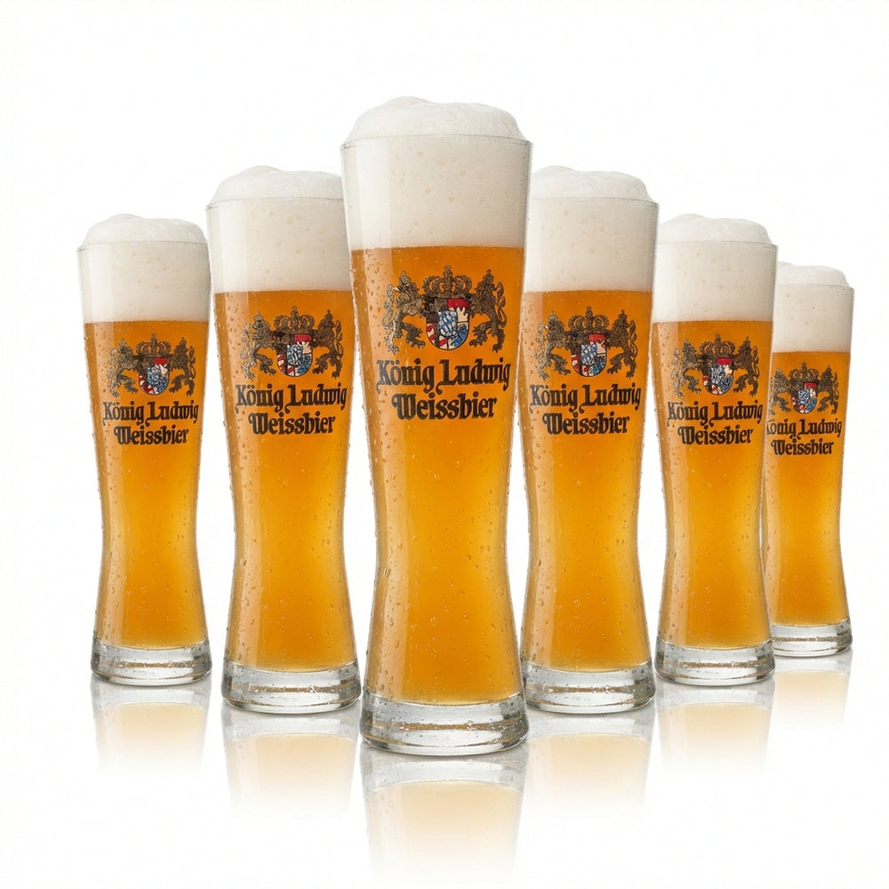 6x King Ludwig Beer Glass 0.5l Wheat Sahm