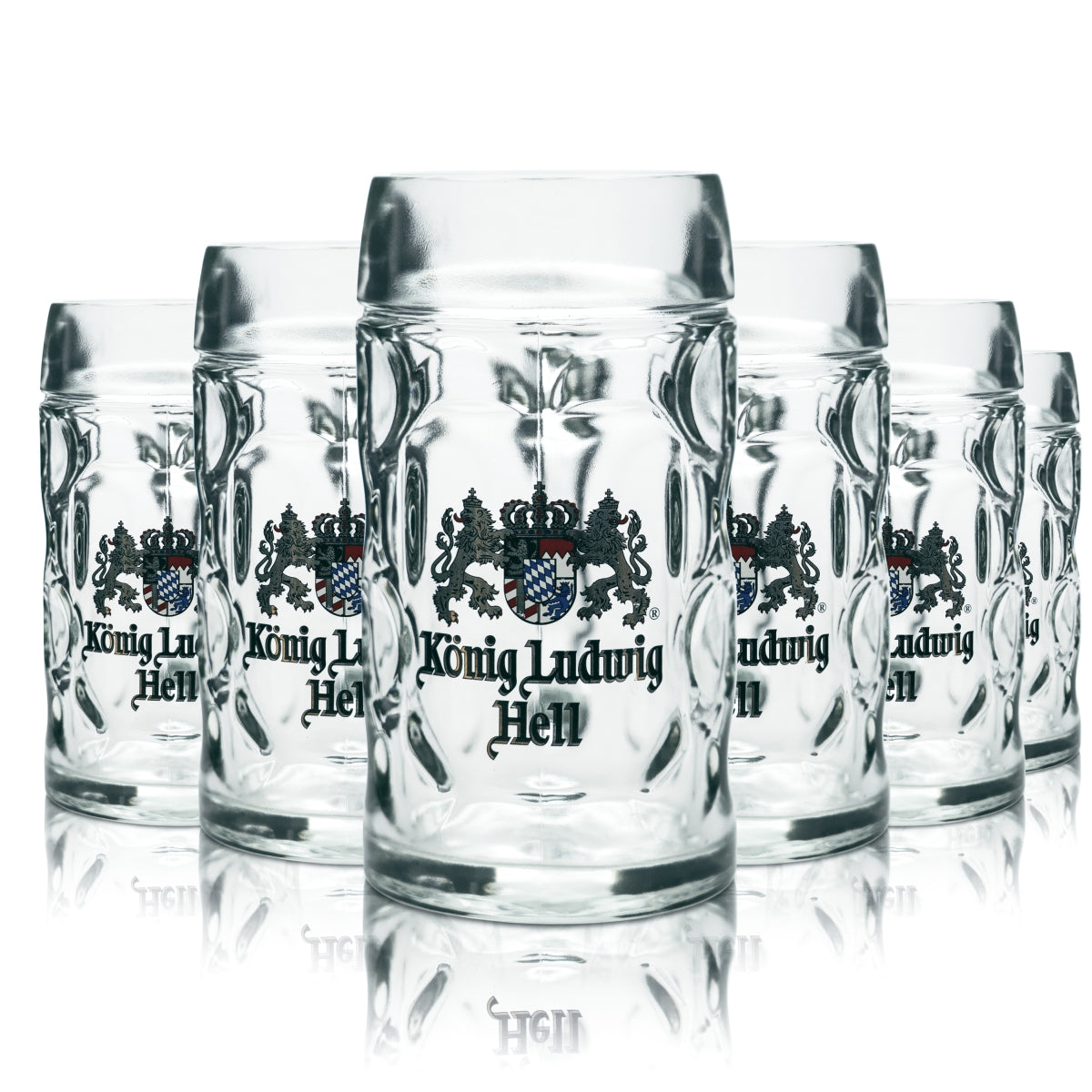 6x King Ludwig Beer Glass Mug 0.5l Diamond Sahm Seidel Mugs Pils Glasses Wheat Beer