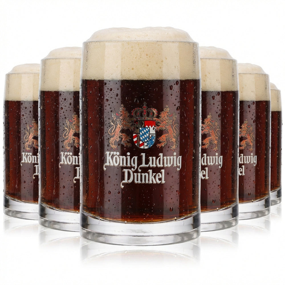 6x King Ludwig beer glass Seidel mugs 0.3l mug with white lettering Rastal Glückauf