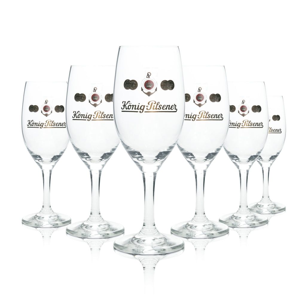 6x König Pilsener beer glass 0.25 l tulip Ritzenhoff trophy glasses brewery beer