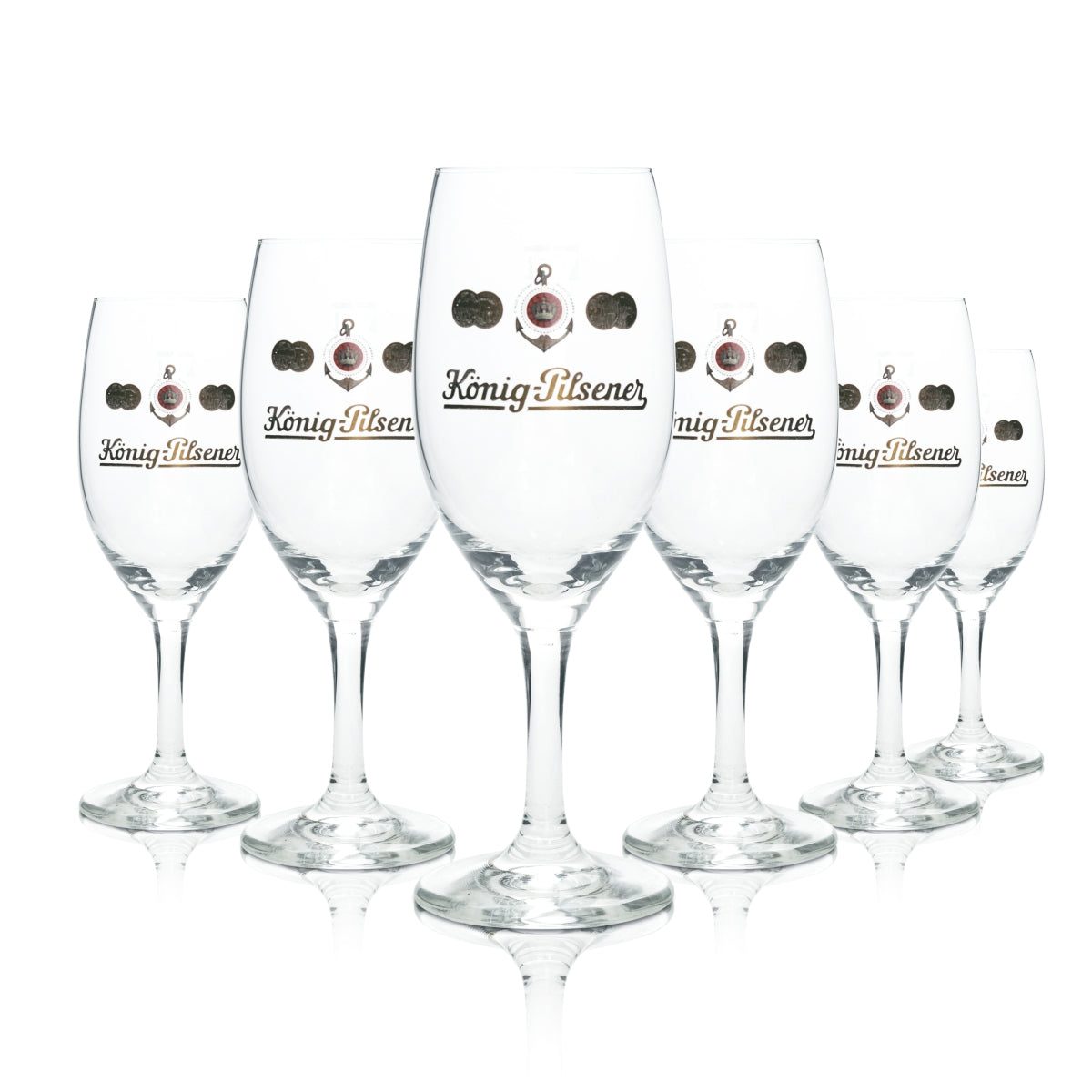 6x König Pilsener beer glass 0.25 l tulip Ritzenhoff trophy glasses brewery beer