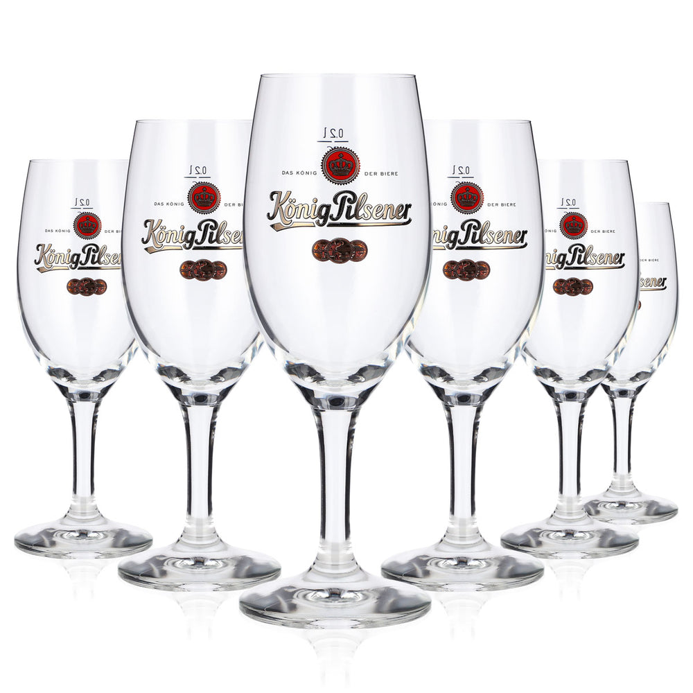 6x König Pilsener Beer Glass, 0.2 L, Tulip Shape — The King of Beers rc Beer Glass