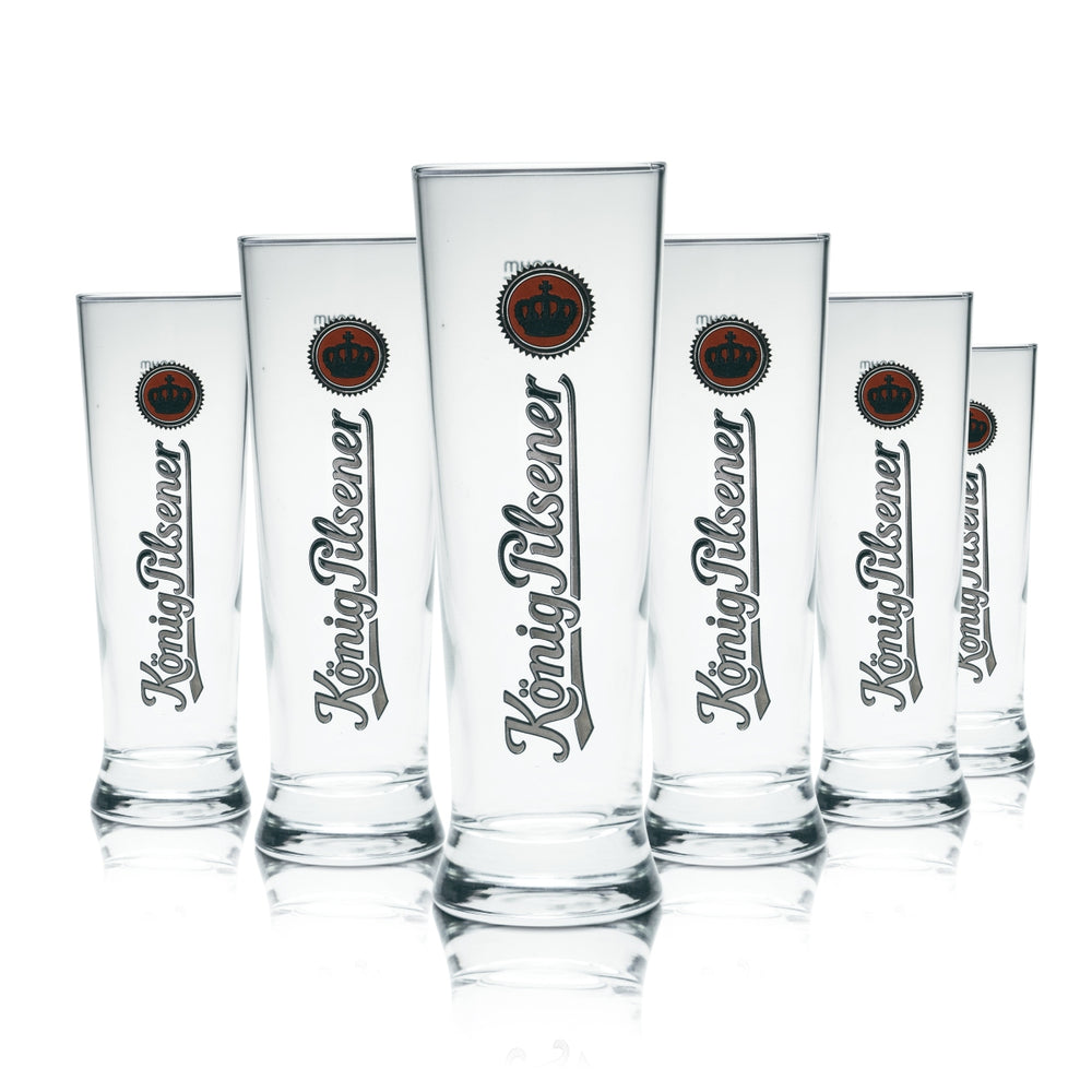 6x König Pilsener beer glass 0.3l pint glass Sahm Gastro Eichstrich beer glasses