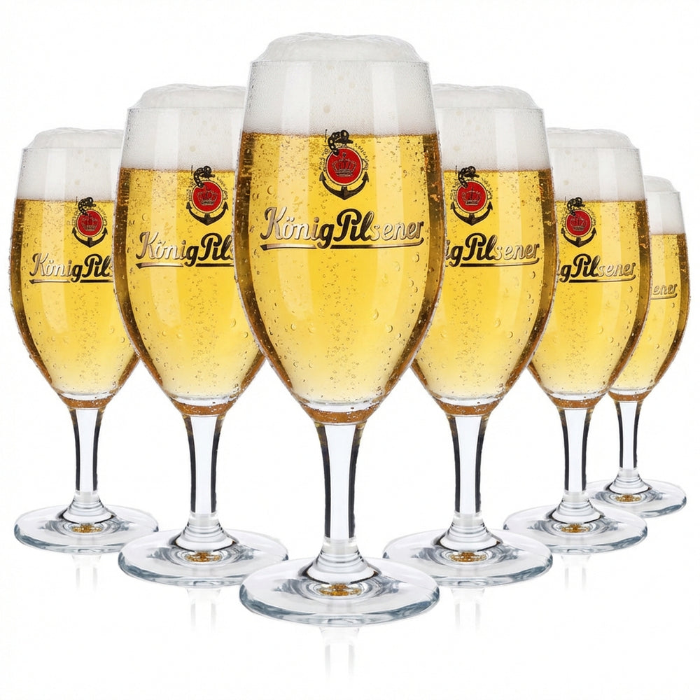 6x König Pilsener beer glass 0.4l goblet glasses with logo anchor NFC Ritzenhoff