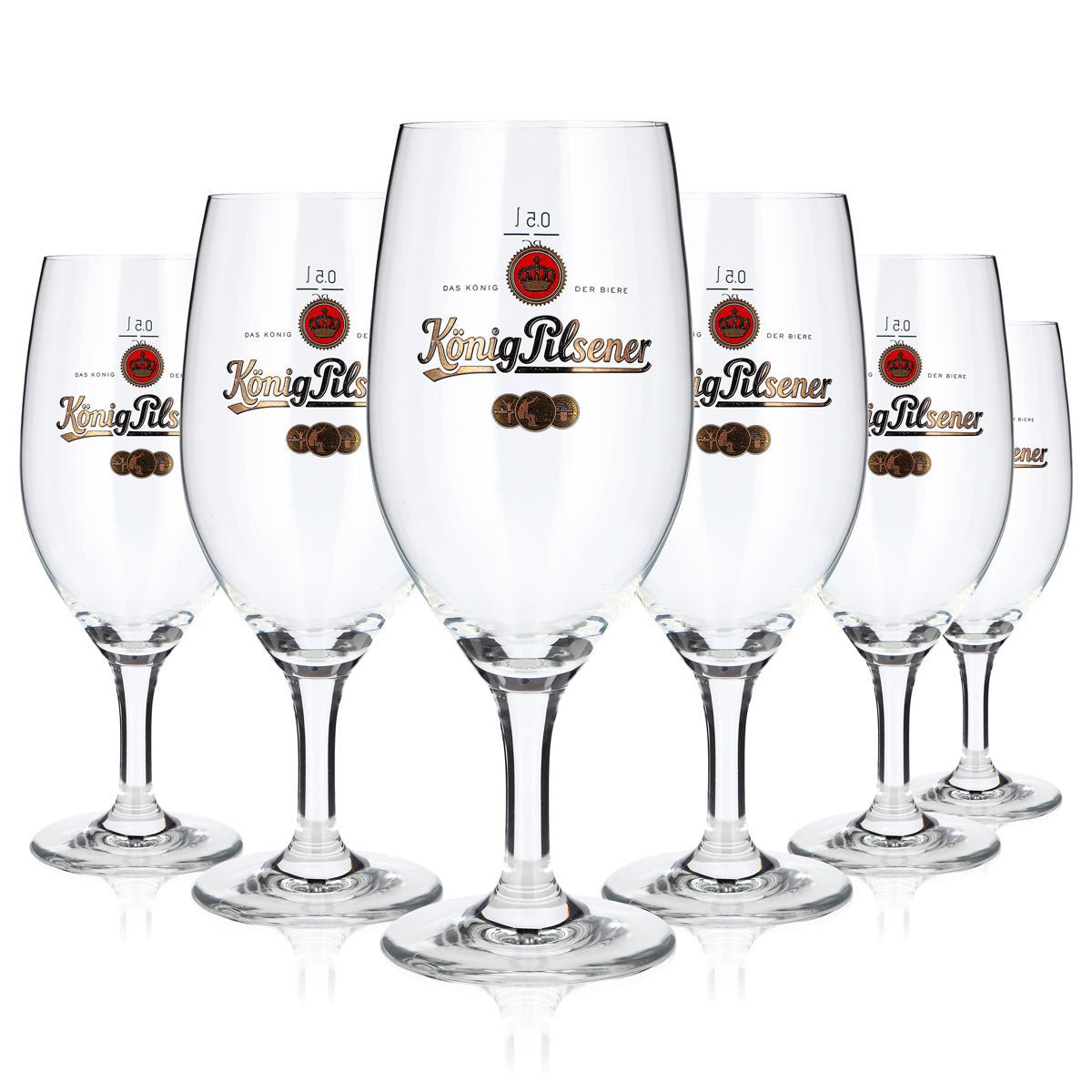 6x König Pilsener Beer Glass, 0.5 L, Tulip-Shaped, Ritzenhoff Beer Glass (Set of 6)