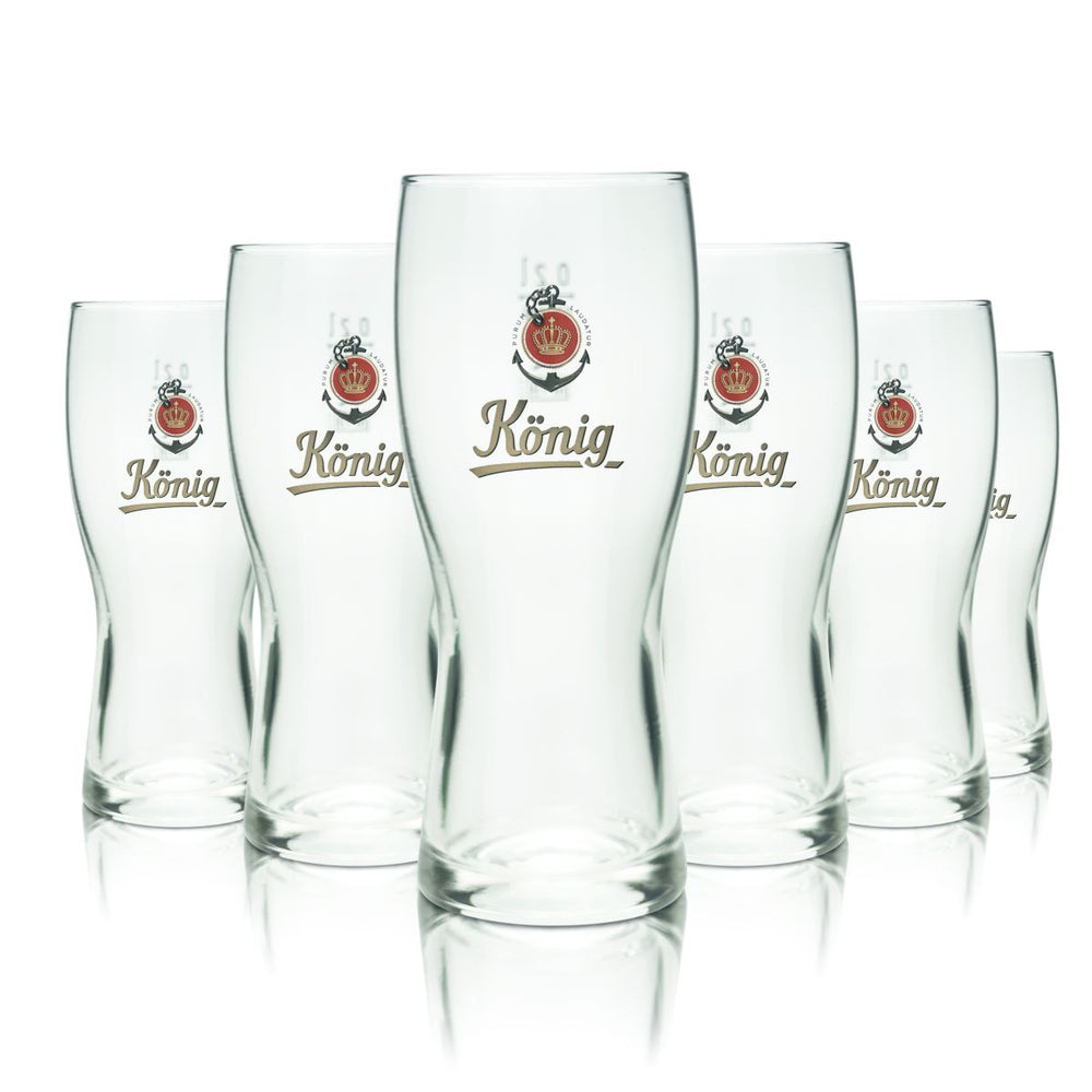 6x König Pilsener beer glass 0.2l beer goblet Pilsner glass set Curve Cup Brewery