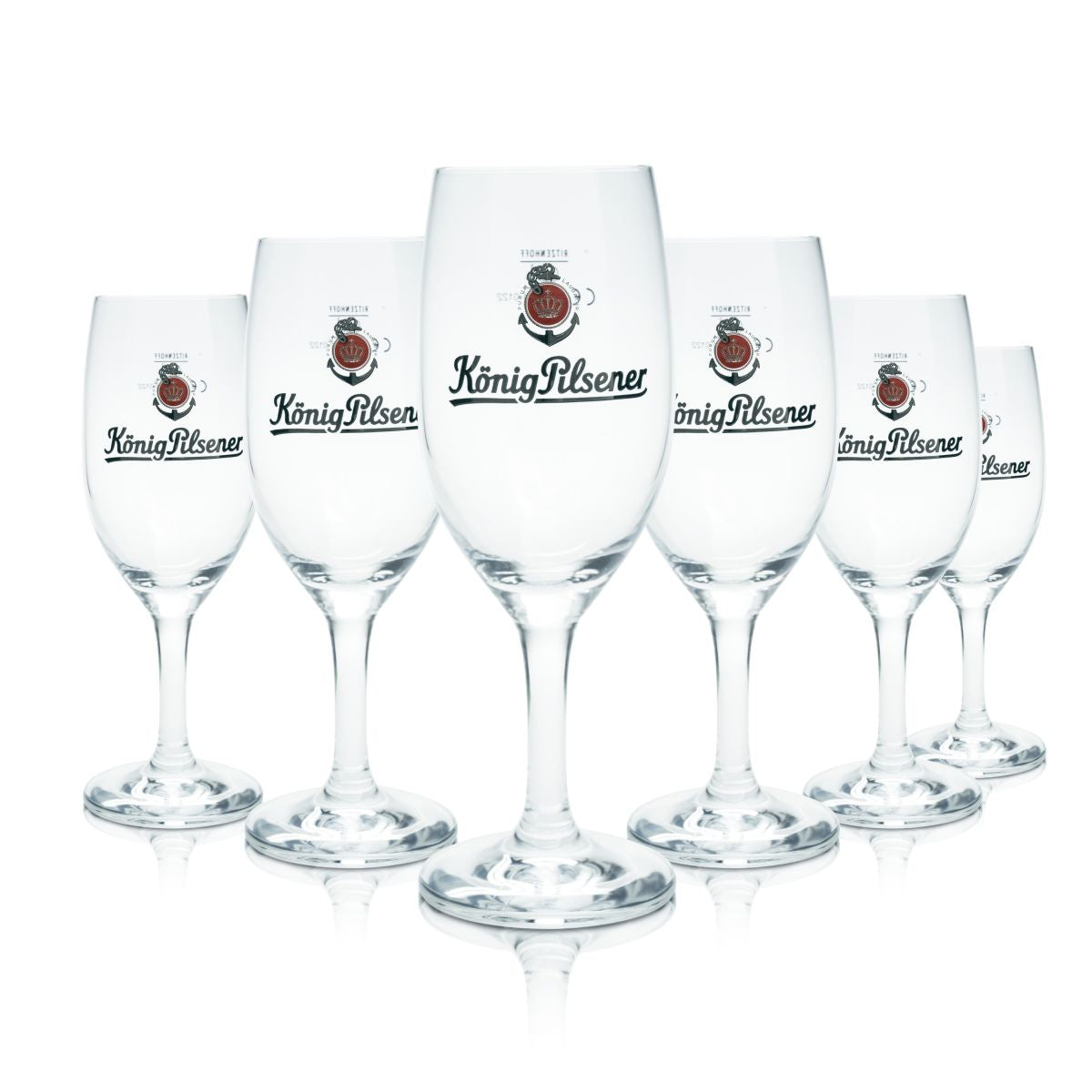 6x König Pilsener beer glass 0.2 l trophy glass Pilstulpe glasses set Brewery Gastro