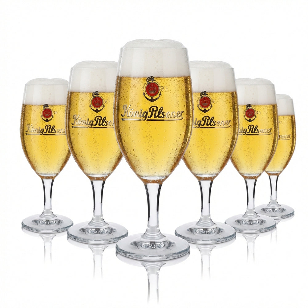 6x König Pilsener beer glass 0.4l Pilsener goblet tulip glasses set brewery gastro