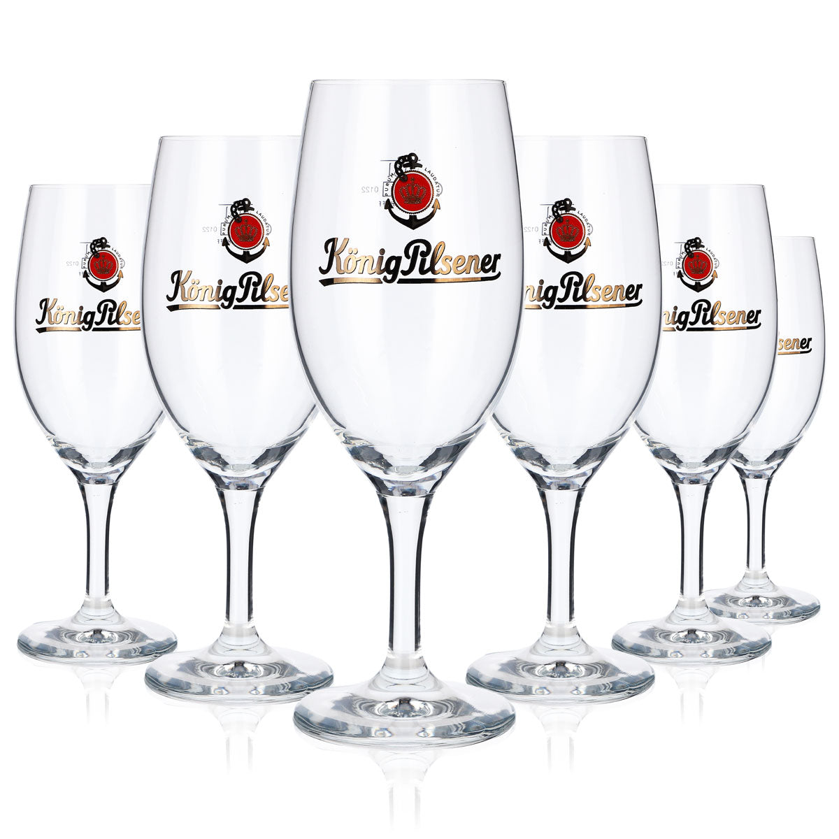 6x König Pilsener beer glasses, 0.3 l, cup shape, logo, anchor, Köpi – View 5