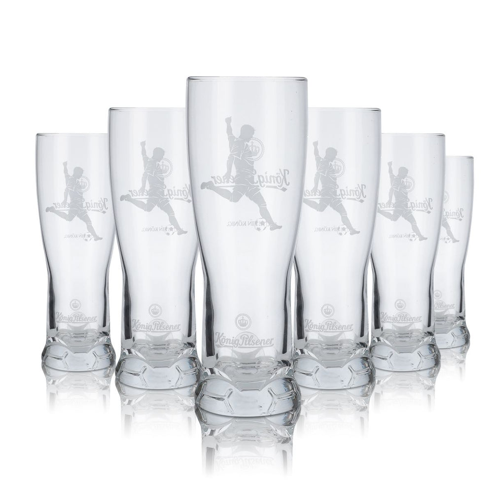 6x König Pilsener beer glasses 0.3l glass beer mug beer glasses "Torjäger"