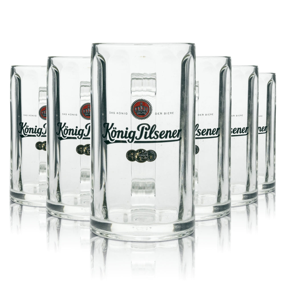 6x King Pilsner Beer Glass Mug 0.4l Rastal