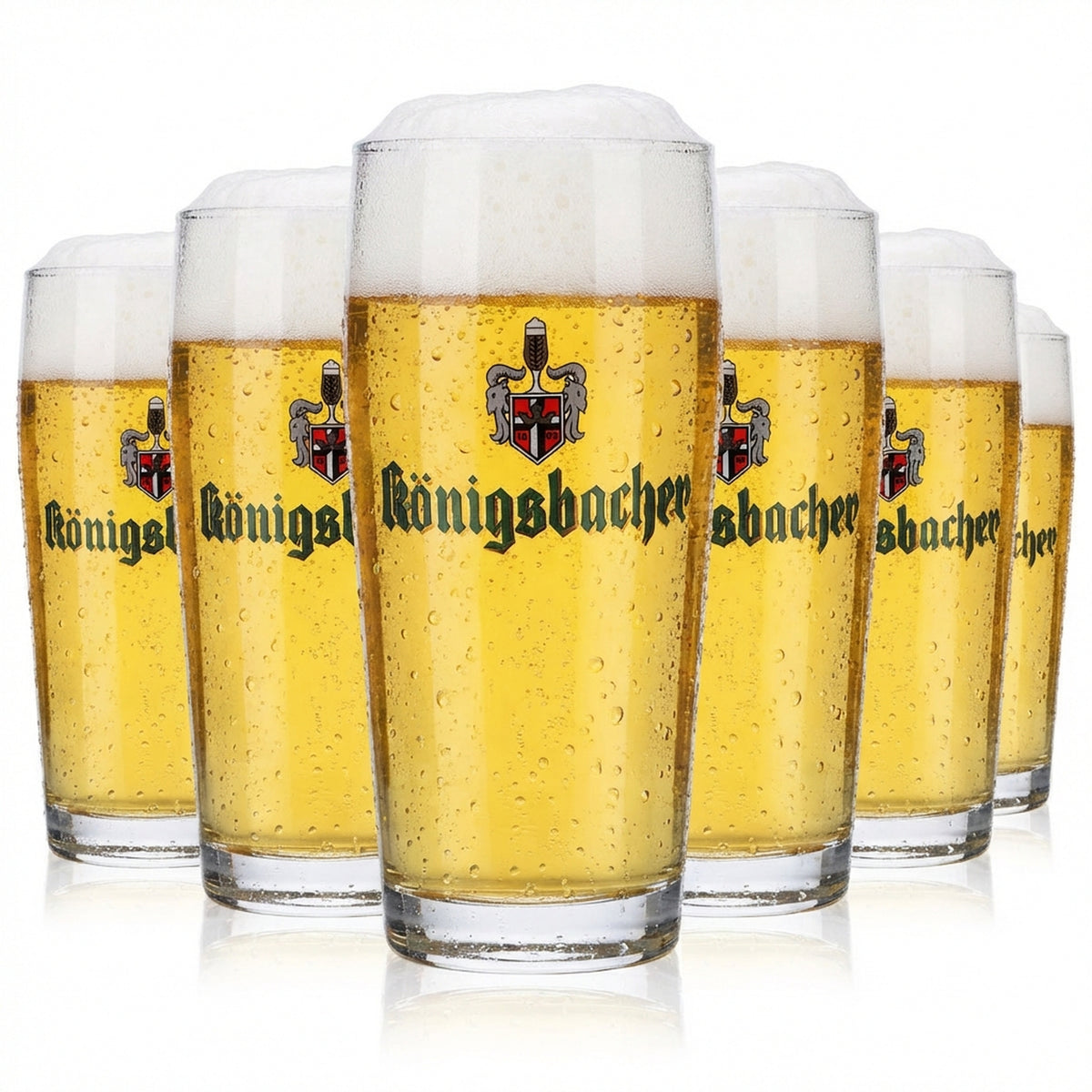 6x Königsbacher Beer Willi Mug 0.3l Mug Beer Glasses Beer Glass Conical