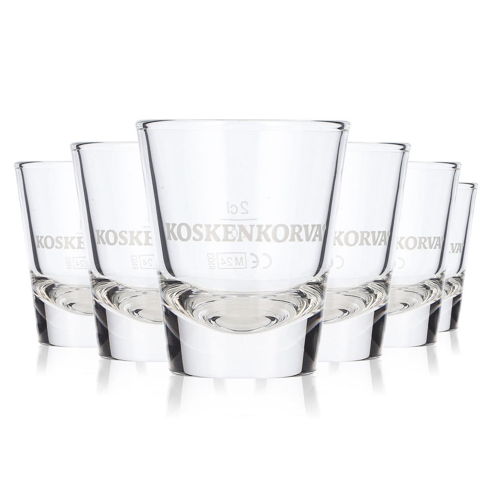 6 Koskenkorva Vodka Glasses, 2 cl Shot Glasses, Böckling Schnaps Glasses (Set of 6)