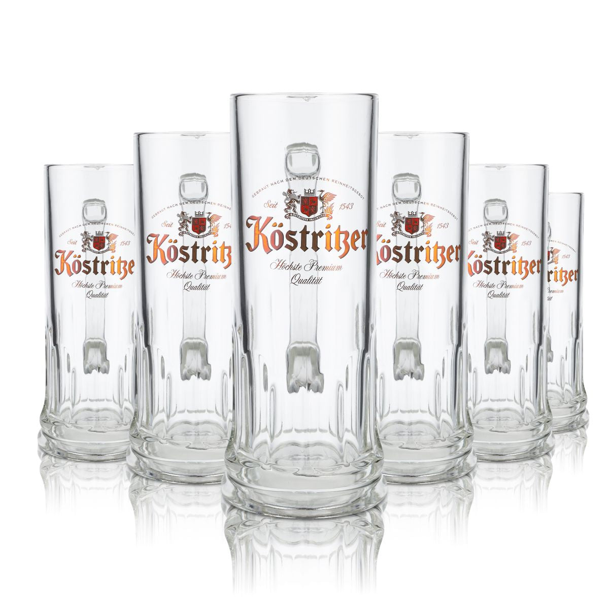 6x Köstritzer Glass 0,3l Beer Mug Exclusive Seidel Tankard Glasses Set Brewery