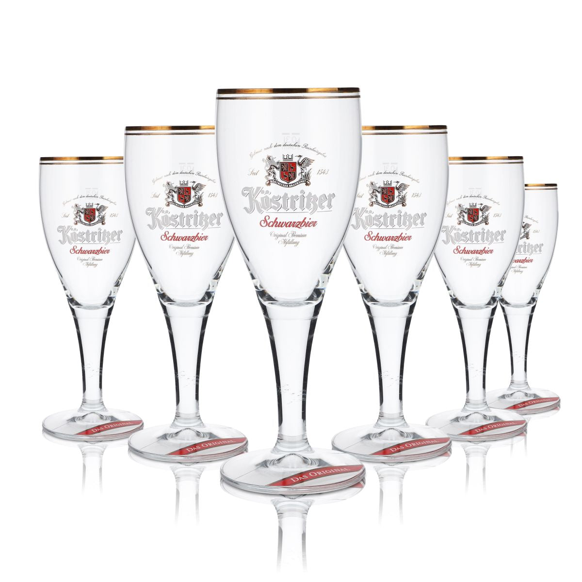 6x Köstritzer glass 0,3l goblet glass set black beer original brewery