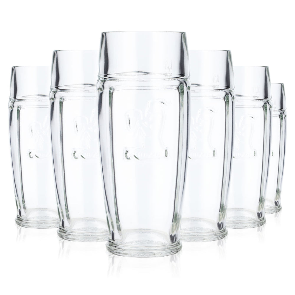 6 Kozel Beer Glasses, 0.3 L, Relief-Patterned Beer Glasses, Willibecher Beer Mugs (Set of 6)