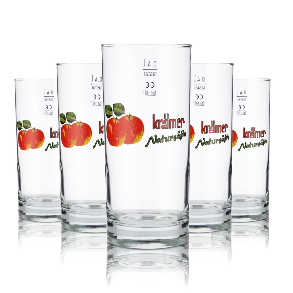 6x Krämer glass 0.4l juice glass Willi tumbler drinking glass set juice spritzer oak