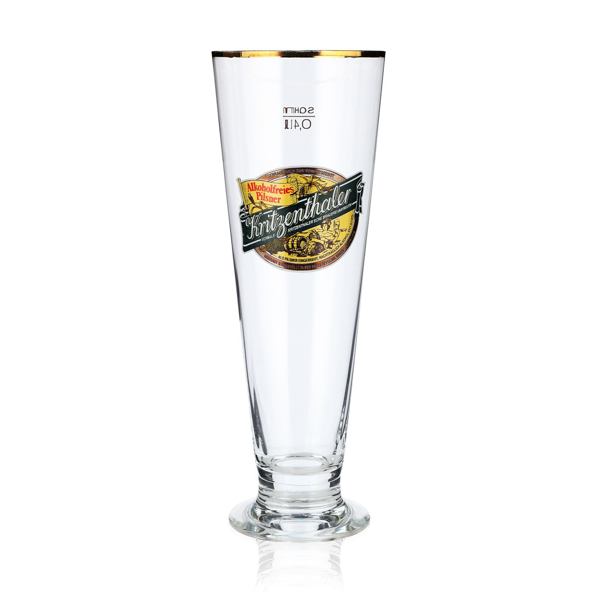 6x Kritzenthaler beer glass 0.4l tulip non-alcoholic gold rim Sahm Florenz – View 2