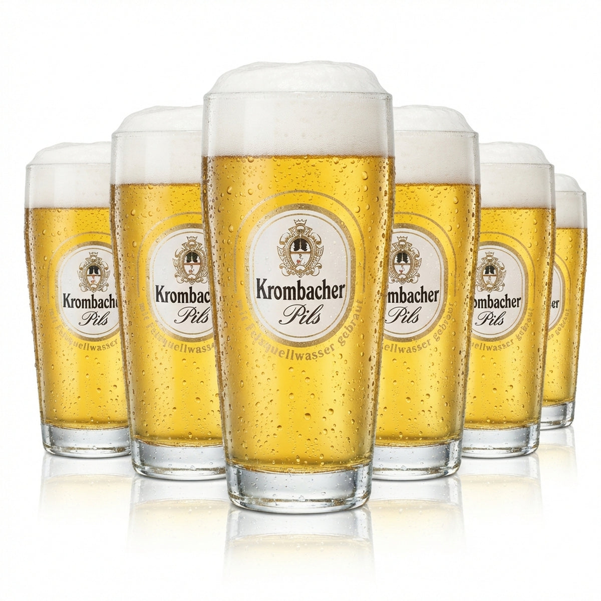 6x Krombacher beer glass 0.3l mug mug glasses pilsner gastro pub brewery