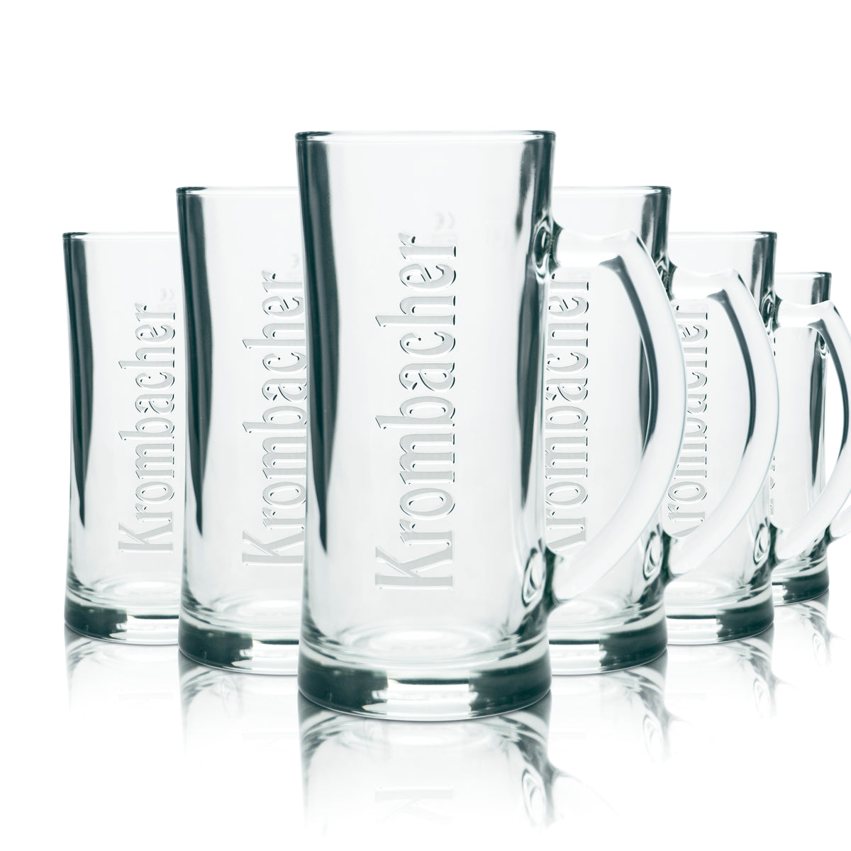 6x Krombacher beer glass 0.4l mug Exclusive Seidel Rastal relief handle glasses – View 5