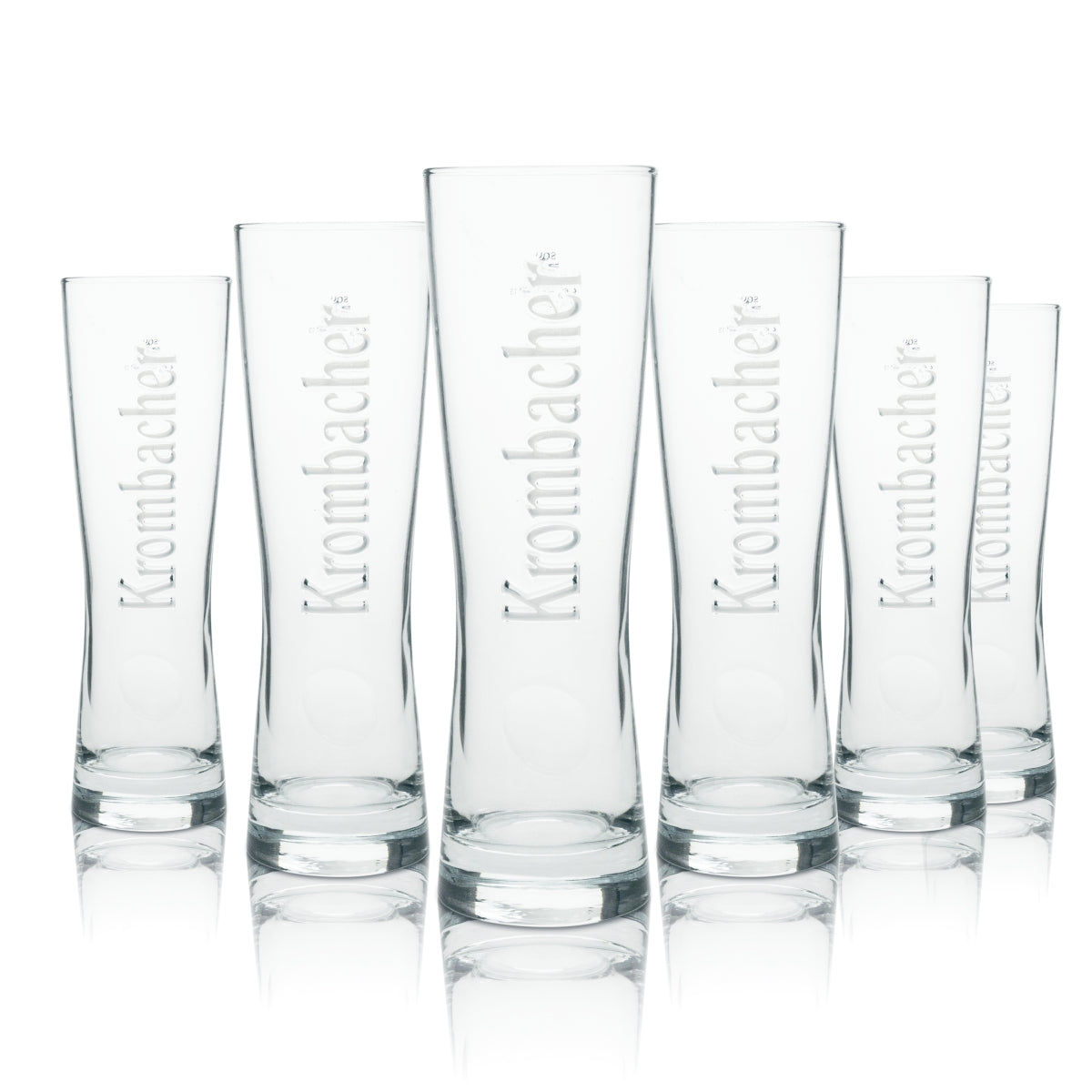 6x Krombacher Beer Glass Star Cup 0.4l Sahm