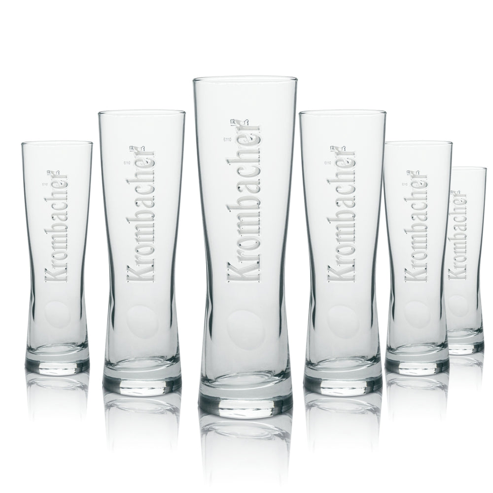 6x Krombacher glass 0.3l beer trophy tulip Star Cup relief glasses Pils Gastro Bar