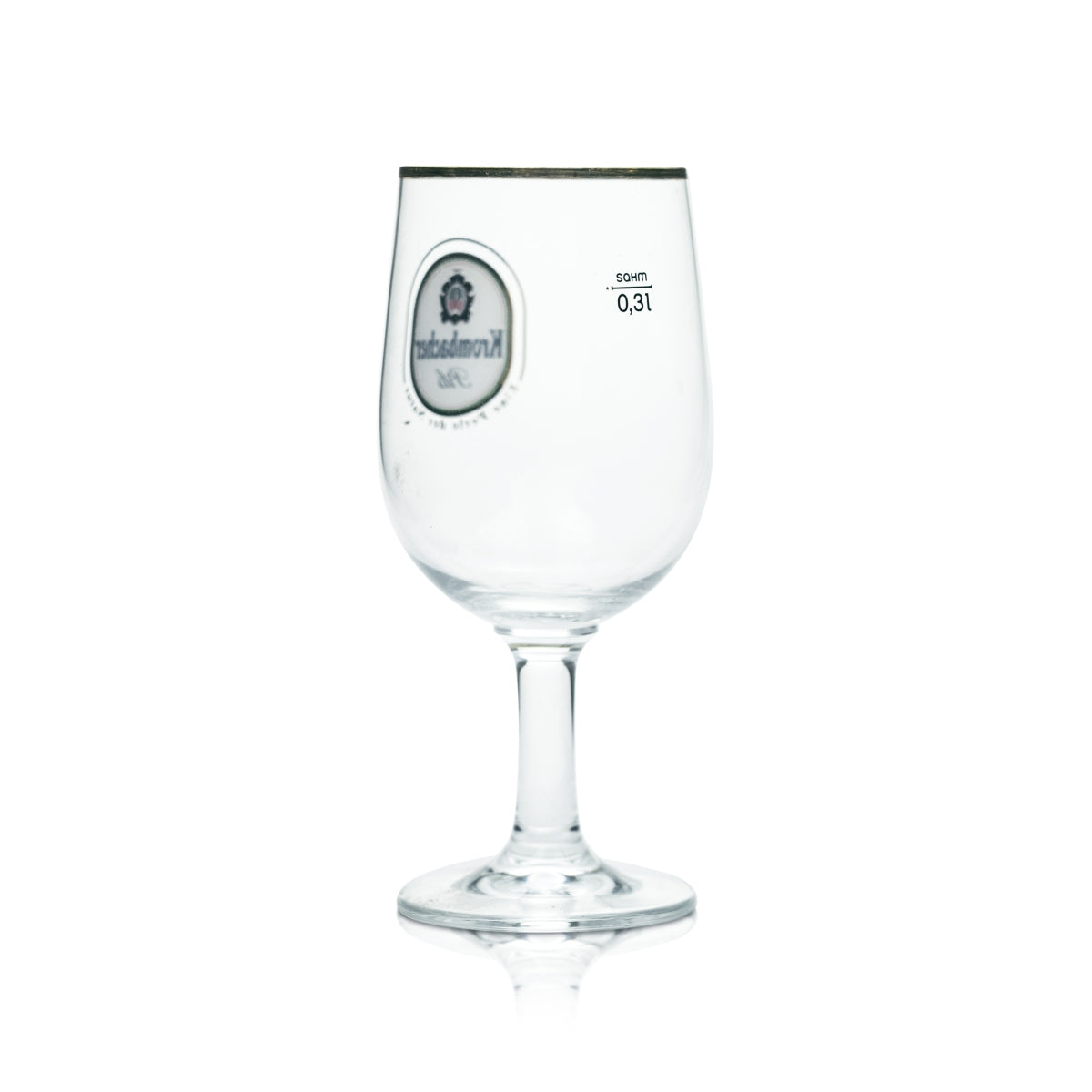 6x Krombacher glass 0.3l tulip Gaston Pokal gold rim glasses brewery pilsner gastro – View 3