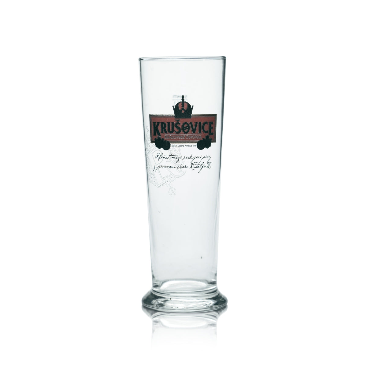 6x Krusovice Glass 0.5l Beer Trophy Glasses Brewery Czech Dark Black Gastro – View 2