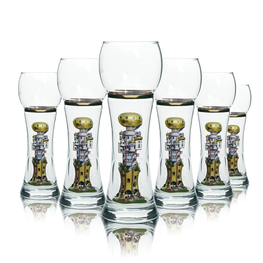 6x Kuchlbauer beer glass 0.5l wheat beer Turmweisse Turm Hefe wheat beer glasses