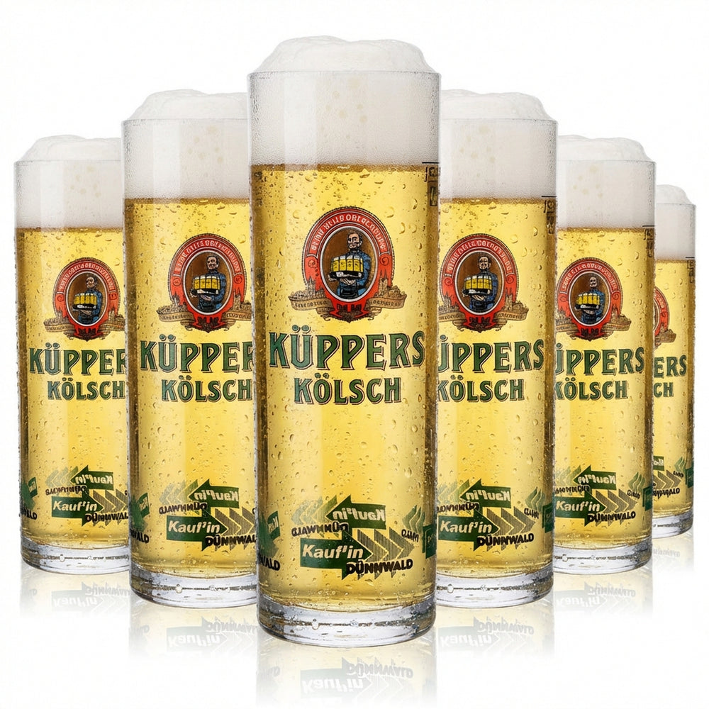 6x Küppers Kölsch beer glass 0.2 l Kölsch glass/pint glass "Rittersitz Haus Haack"