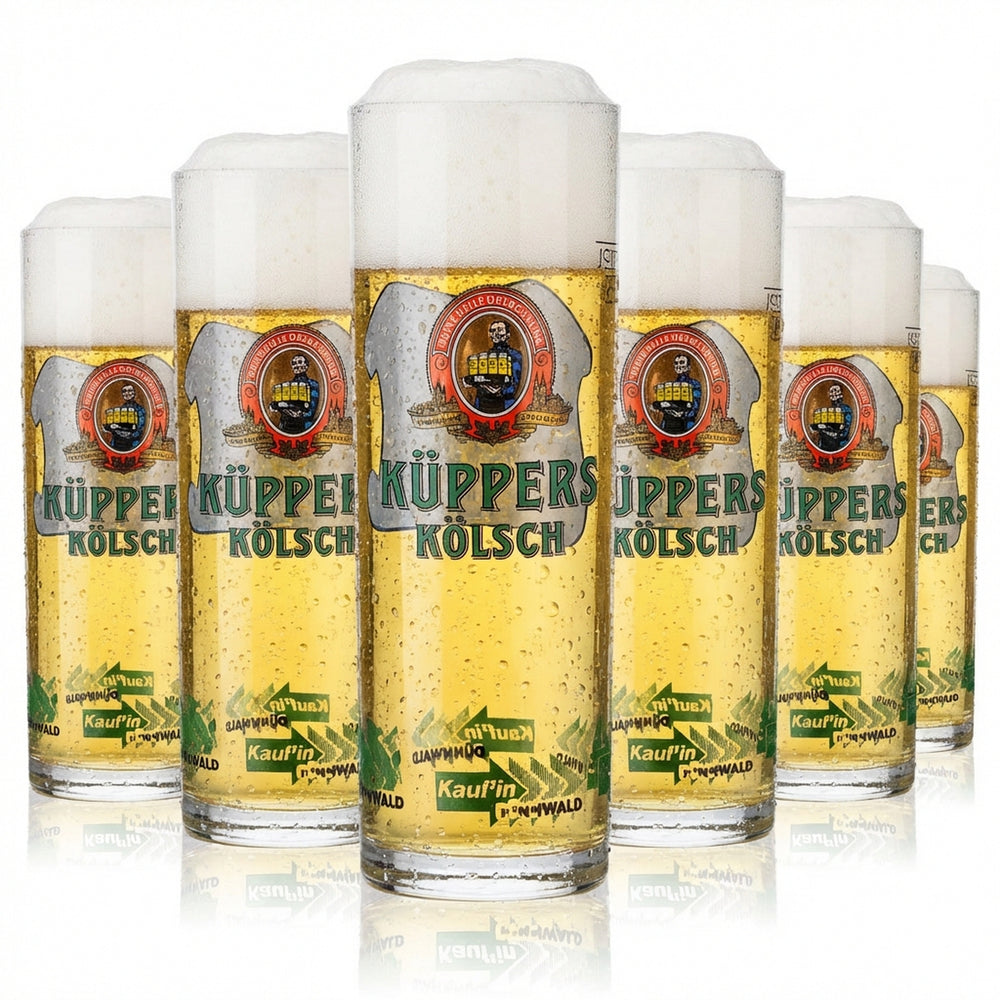 6x Küppers Kölsch beer glass 0.2l Kölsch glass/pint glass "Interest group"