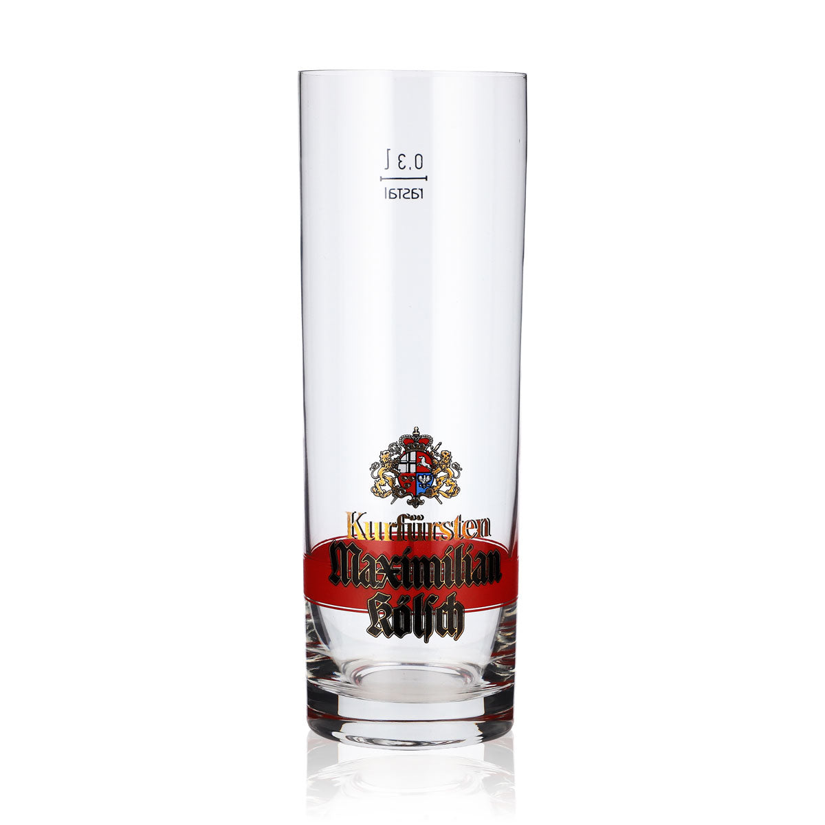 6 Kurfürsten Kölsch Beer Glasses, 0.3 L, Maximilian Red Ring (Set of 6) – View 2
