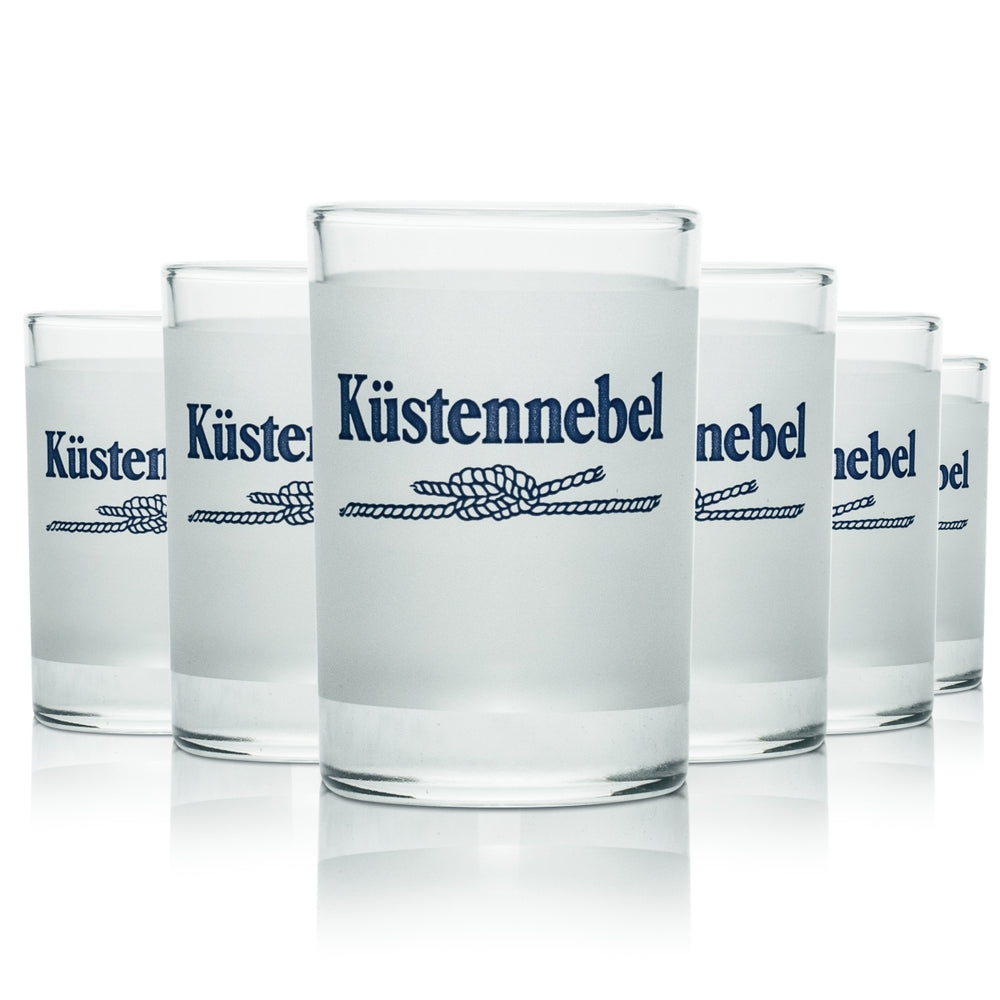 6x Coastal Fog Glass 4cl (40ml) Shot Glasses Frosted Gastro