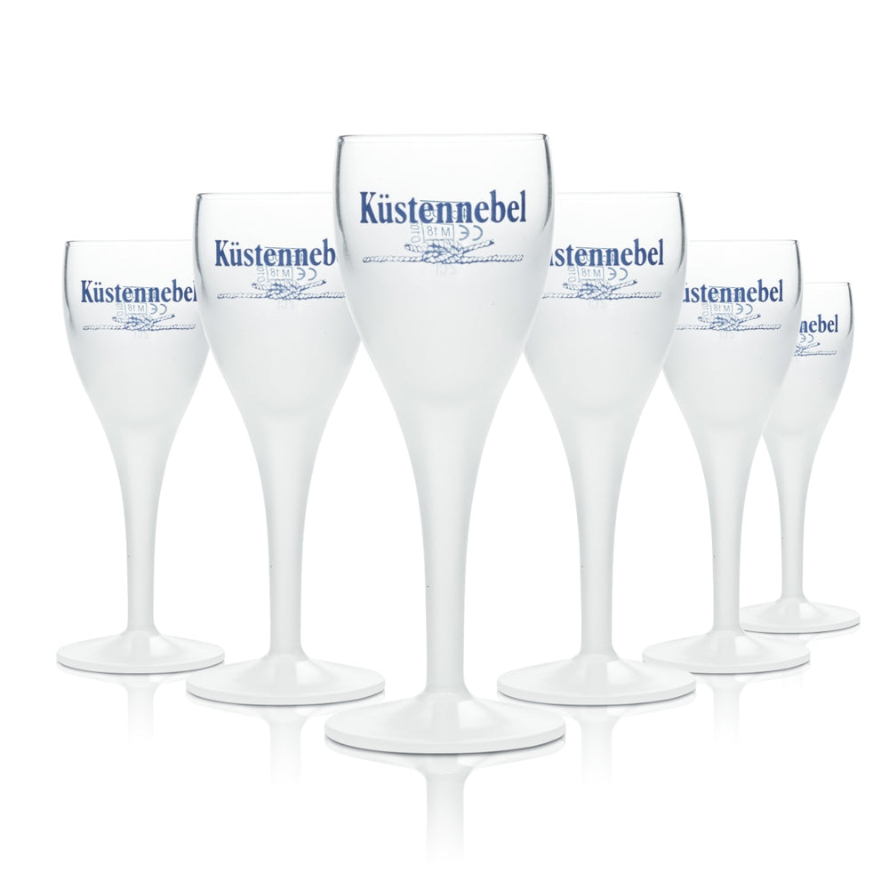 6x Coastal Fog Glass Schnapps Glasses Shot Mini Cup 2cl/4cl Matt Frosted Milk Glass