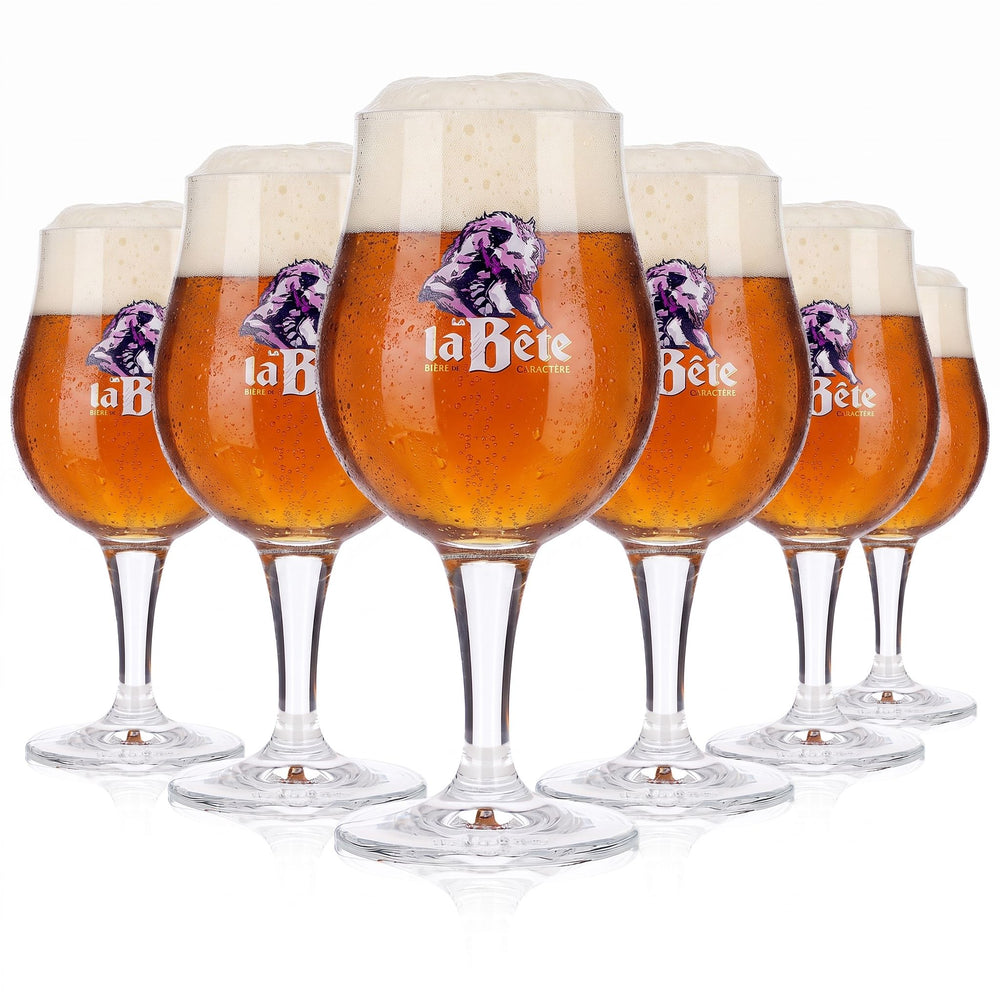 6 La Bete Beer Glasses, 0.25 L, Goblet, Werewolf Design, Ritzenhoff