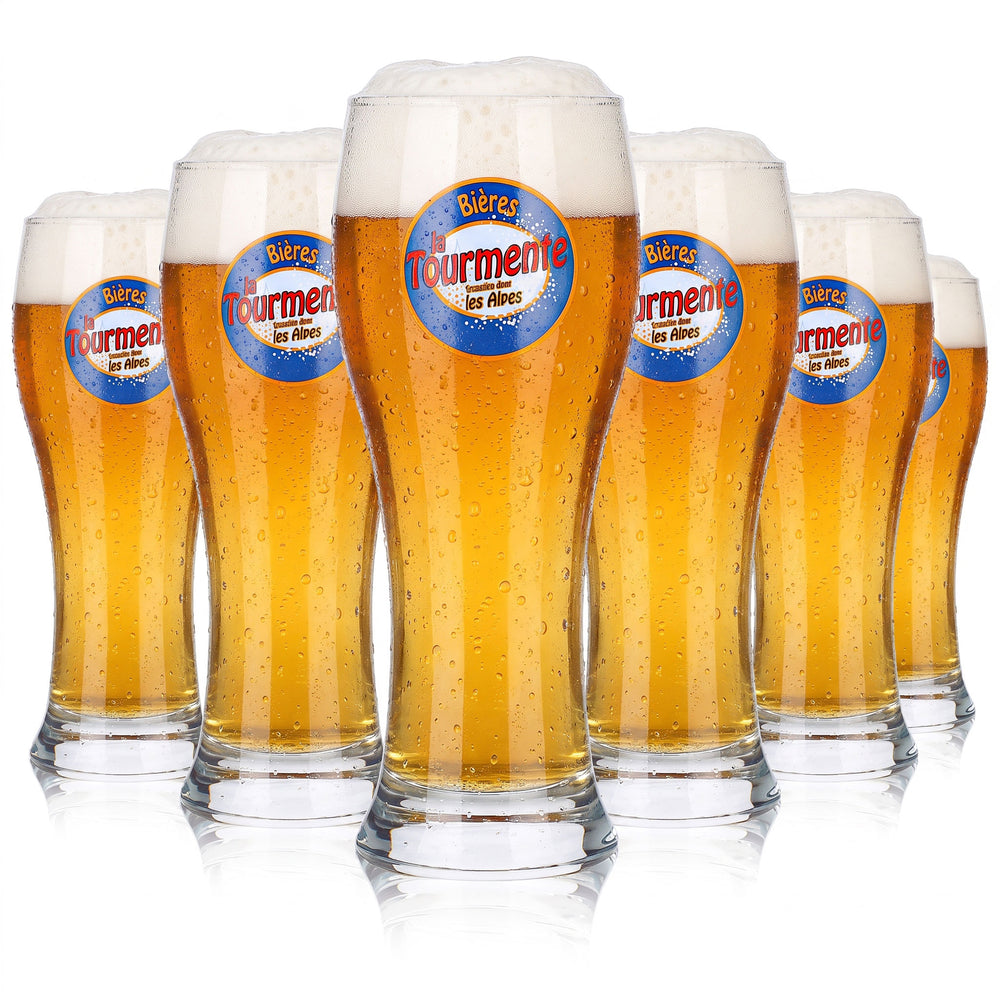 6 La Tourmente Beer Glasses, 0.25 L, Wheat Beer Glasses, Durobor Brasserie (Set of 6)